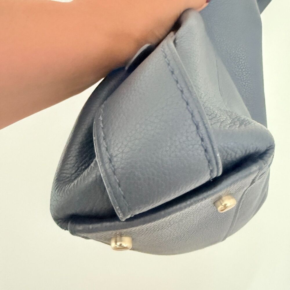 Coach Edie 31 Shoulder Bag Pebble Leather Slouchy Tote Polished Dark Blue Purse - Picture 7 of 11